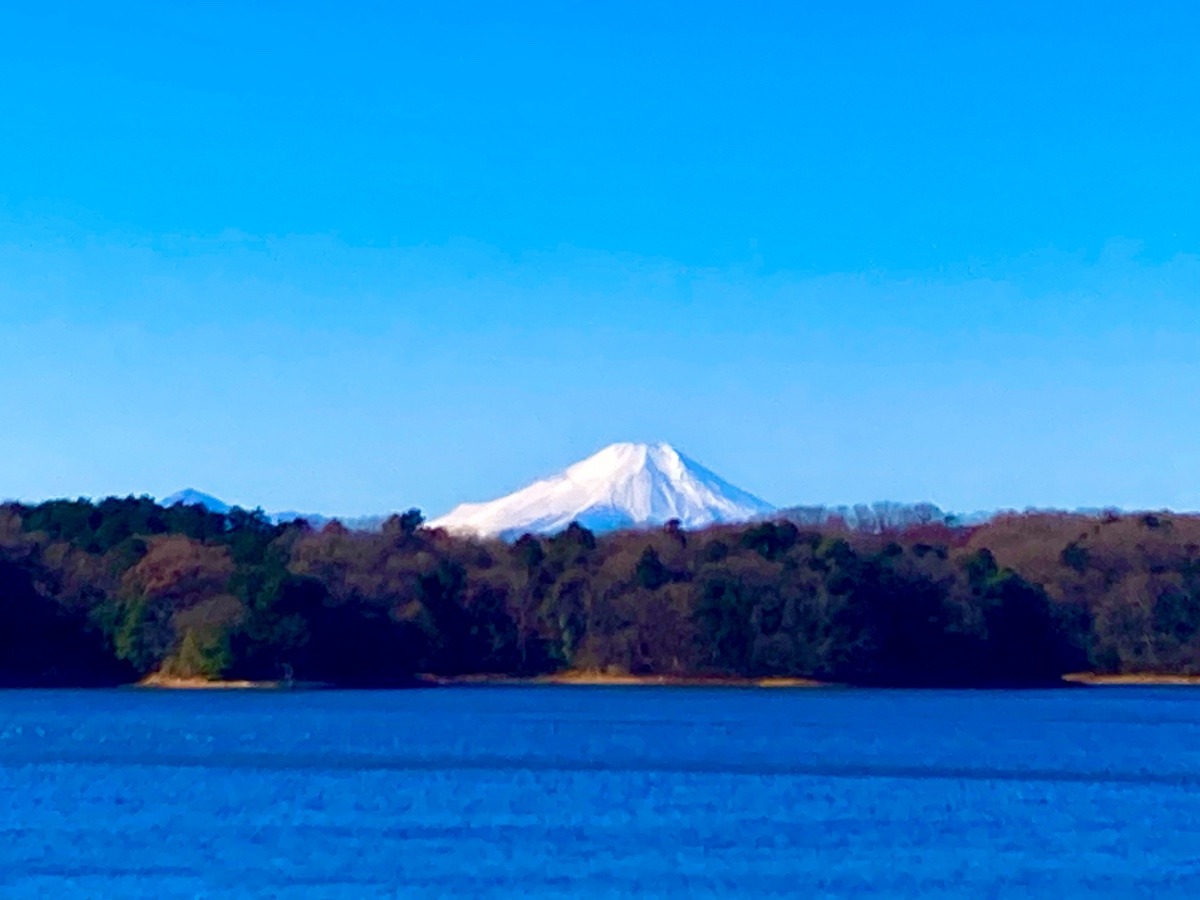 多摩湖からの富士山