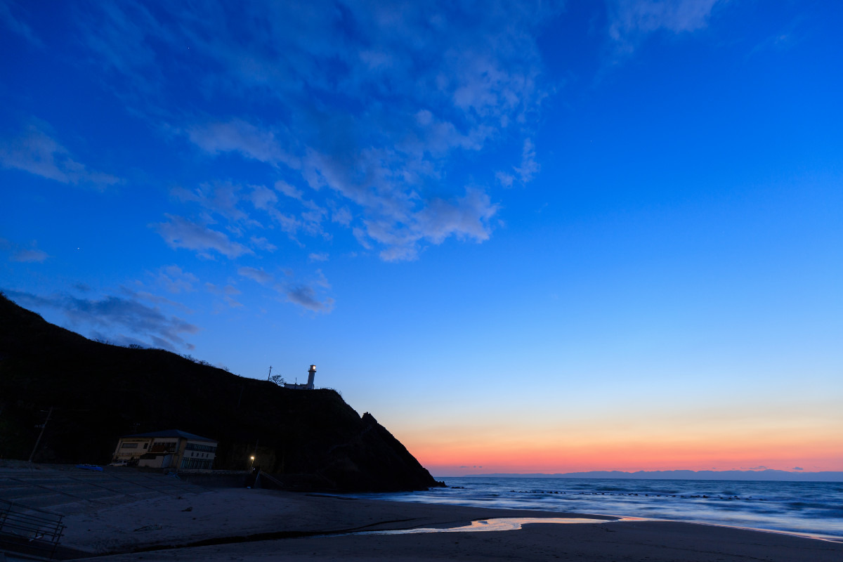 角田浜夕景