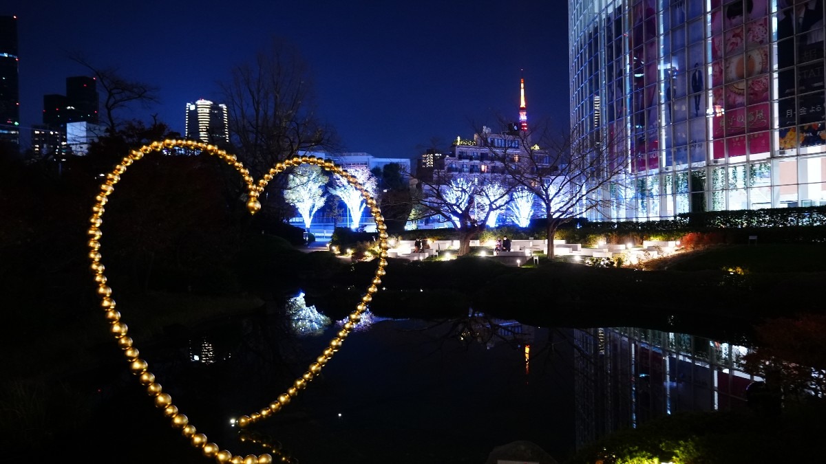 毛利庭園夜景✨東京タワーコラボ🆒