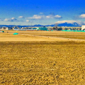 奥羽山脈を臨む仙台平野