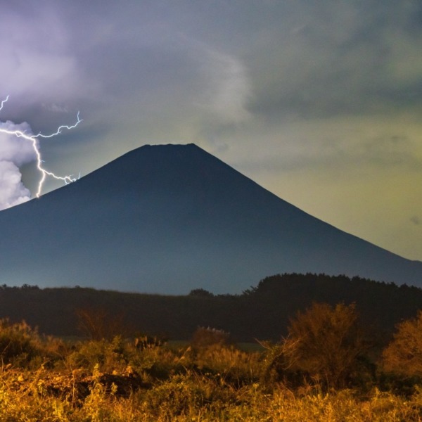 Mount Fuji lightning